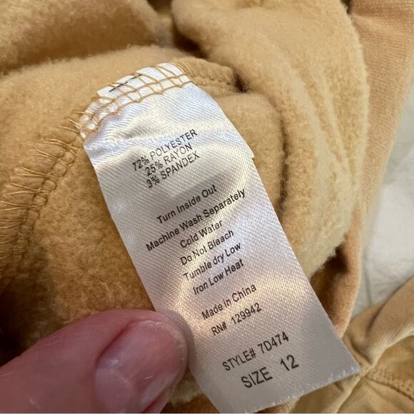 BTween Gold Sequin Butterfly Hoodie with Ruffles Kangaroo Pocket size 12 Tan - Picture 8 of 10